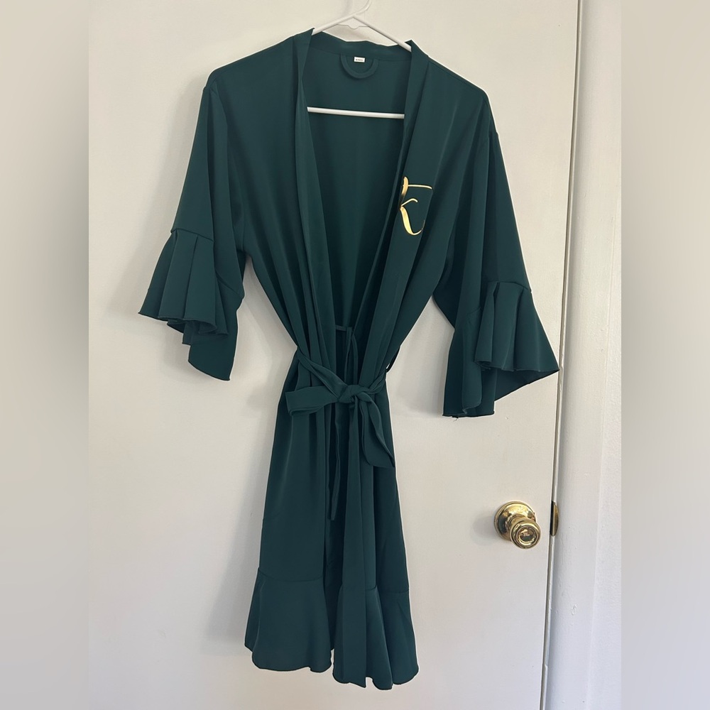 Green Monogrammed Robe